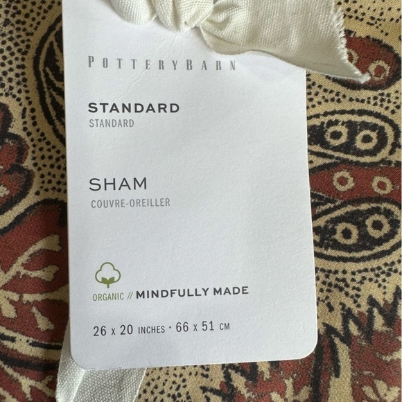 Pottery Barn Dottie Kalamkari Organic Cotton Standard Size Sham NWT - Picture 3 of 4